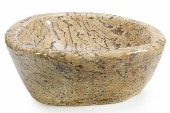 Beautiful, Carved Feldspar & Smoky Quartz Bowl - Madagascar #355310